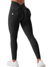 ZASUWA Female Deep V Back Pocket Cargo Leggings
