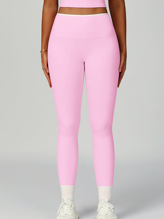 ZASUWA Female Contrast Color Stripe High-rise Leggings