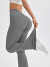 ZASUWA Female Ribbed Deep V Back Flare Scrunch Bum Leggings