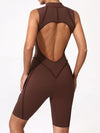ZASUWA Female Sexy Backless Zipper Quick-dry Romper
