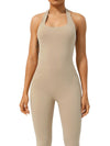 ZASUWA Female U Collar Halter Scrunch Bum Jumpsuit