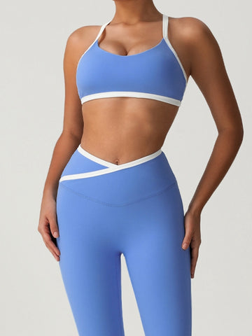 ZASUWA Female Sexy Contrast Color Stripe V-shape Waist Tracksuit