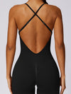 ZASUWA Female V Collar Cross Back Scrunch Bum Seamless Romper
