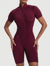 ZASUWA Female Sexy Backless Zipper Scrunch Bum Romper