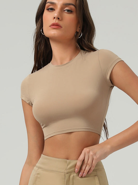 ZASUWA Female Basic Must-have Cropped Short Sleeves