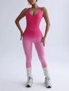 ZASUWA Female Ombre Cross Back Elastic Tight Jumpsuit