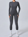 ZASUWA Female Zipper Thumbhole Hip-lift Jumpsuit