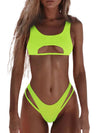 ZASUWA Female Sexy Natural Waist Solid Two-Piece Bikini Set