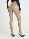 ZASUWA Female Fleece PU Faux Leather Hip-lift Elastic Tight Leggings