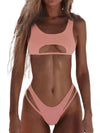 ZASUWA Female Sexy Natural Waist Solid Two-Piece Bikini Set