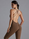 ZASUWA Female Cross Back Scrunch Bum Quick-dry Jumpsuit
