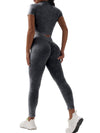 ZASUWA Female Denim Deep V Back Scrunch Bum Short Tracksuit