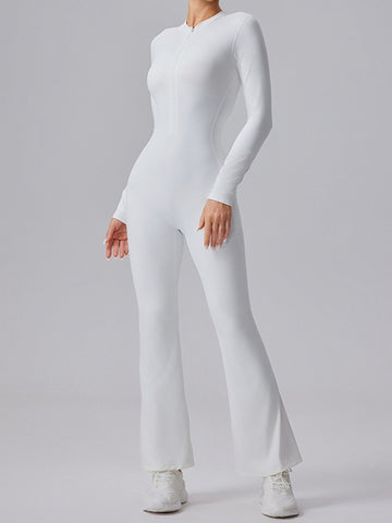 ZASUWA Female Pocket Zipper Flare Jumpsuit