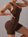 ZASUWA Female Deep V Collar Cross Back Scrunch Bum Seamless Short Romper