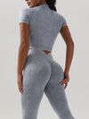 ZASUWA Female Denim Deep V Back Scrunch Bum Tracksuit