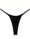 ZASUWA Female Glossy PU T-back Panties