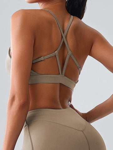 ZASUWA Female Unique Cut Out Cross Back Backless Sports Bras