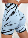ZASUWA Female Hot Tie-dye Scrunch Bum Spandex Gym Booty Shorts