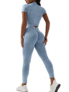 ZASUWA Female Denim Deep V Back Scrunch Bum Short Tracksuit
