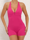 ZASUWA Female Deep V-neck Halter Scrunch Bum Jumpsuit