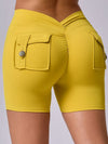 ZASUWA Female Deep V Back Pocket Scrunch Bum Booty Shorts