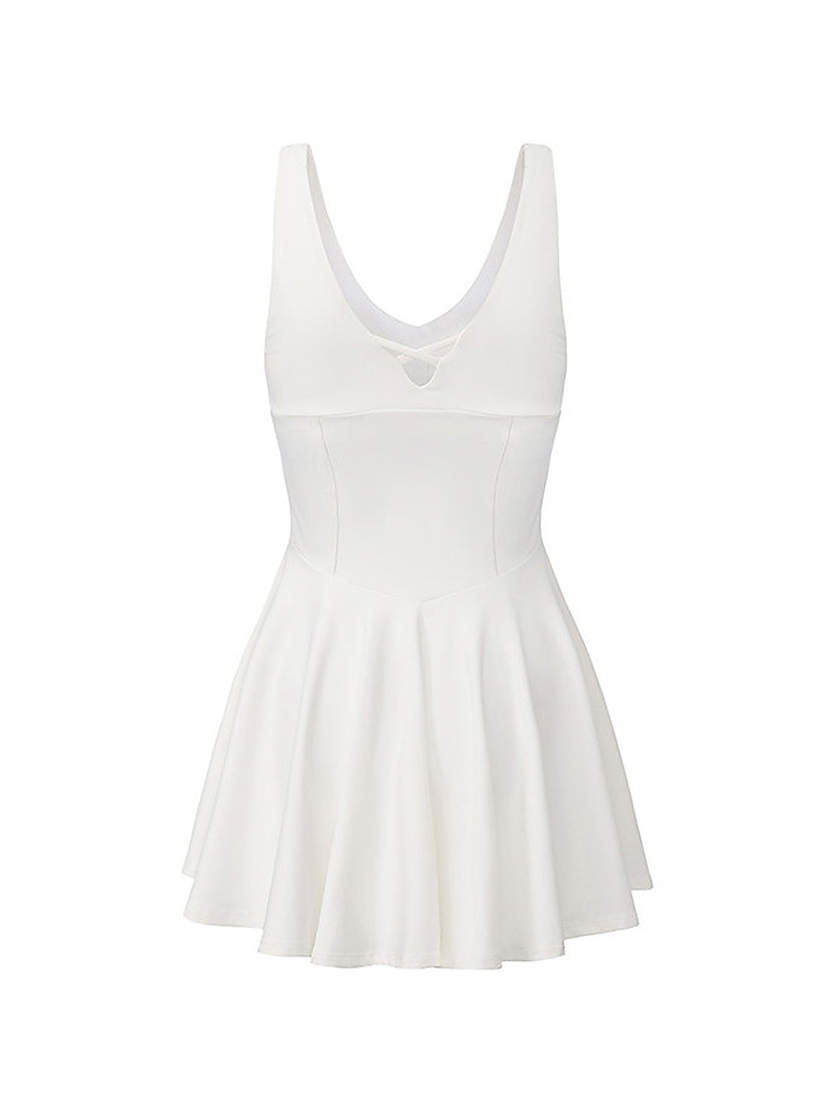 Sleeveless V-Neck Mini Dress with Criss-Cross Back