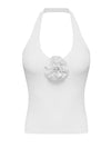 ZASUWA Female Flower V Collar Backless Tank