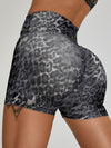ZASUWA Female Leopard Print Scrunch Bum Cross Back Short Tracksuit