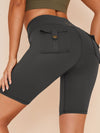 ZASUWA Female Pockets Spandex Gym Booty Cargo Shorts