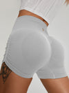 ZASUWA Female Ribbed Scrunch Bum Quick-drying Spandex Gym Booty Shorts