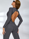 ZASUWA Female Heart Backless Long Sleeves Jumpsuit