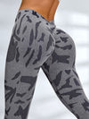 ZASUWA Female Sexy Camouflage Deep V Back Scrunch Bum Leggings