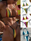 🖤ZASUWA Female Sexy Rainbow Contrast Color Bikini Set