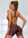 ZASUWA Female Zipper Backless Scrunch Bum Romper