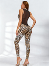 🖤ZASUWA Female Wild Leopard Print Deep V Back Backless Scrunch Bum Jumpsuit