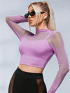 ZASUWA Female Sexy Sheer Mesh Long Sleeves