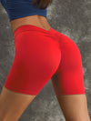 ZASUWA Female Deep V-Back Scrunch Bum Spandex Gym Booty Shorts