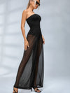 🖤ZASUWA Female Sexy Sheer Mesh Backless Flare Jumpsuit