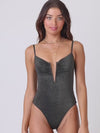 ZASUWA Female Shining Deep V Collar Backless One-Piece