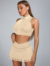 ZASUWA Female Cutout V Shape Waist Backless Skirt Suit