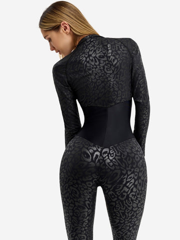 ZASUWA Female Leopard Print Corset Jumpsuit