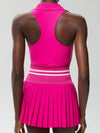 ZASUWA Female V-Collar Pleated 2 In 1 Tennis Skirts Suit