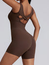 ZASUWA Female Ribbed Cross Back Romper