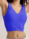 ZASUWA Female Deep V Collar Backless Folds Quick Dry Tank