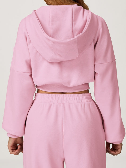 ZASUWA Female Cropped With Hat Casual Hoodie