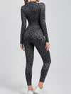 ZASUWA Female Leopard Print Zipper Jumpsuit