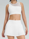ZASUWA Female Mesh Pleated 2 In 1 Tennis Skirts Suit