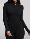 ZASUWA Female Sexy Zipper Stitch Performance Jumpsuit