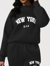 ZASUWA Feamle Letters Print  Fleece Hoodie
