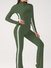 ZASUWA Female Contrast Color Stripes Zipper High-rise Flare Tracksuit